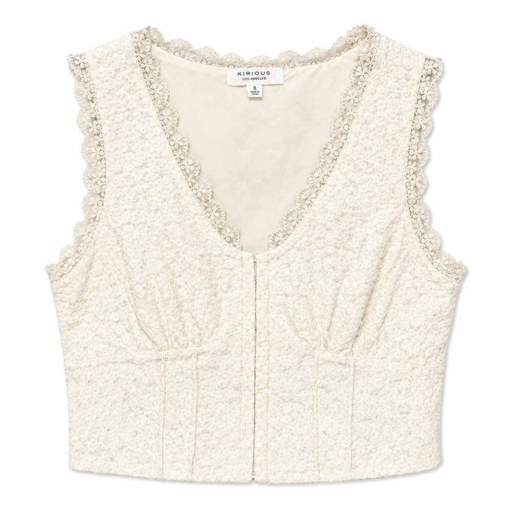 Coquette Lace Corset Style Top Womens Small  Cottagecore Balletcore‎ Regencycore